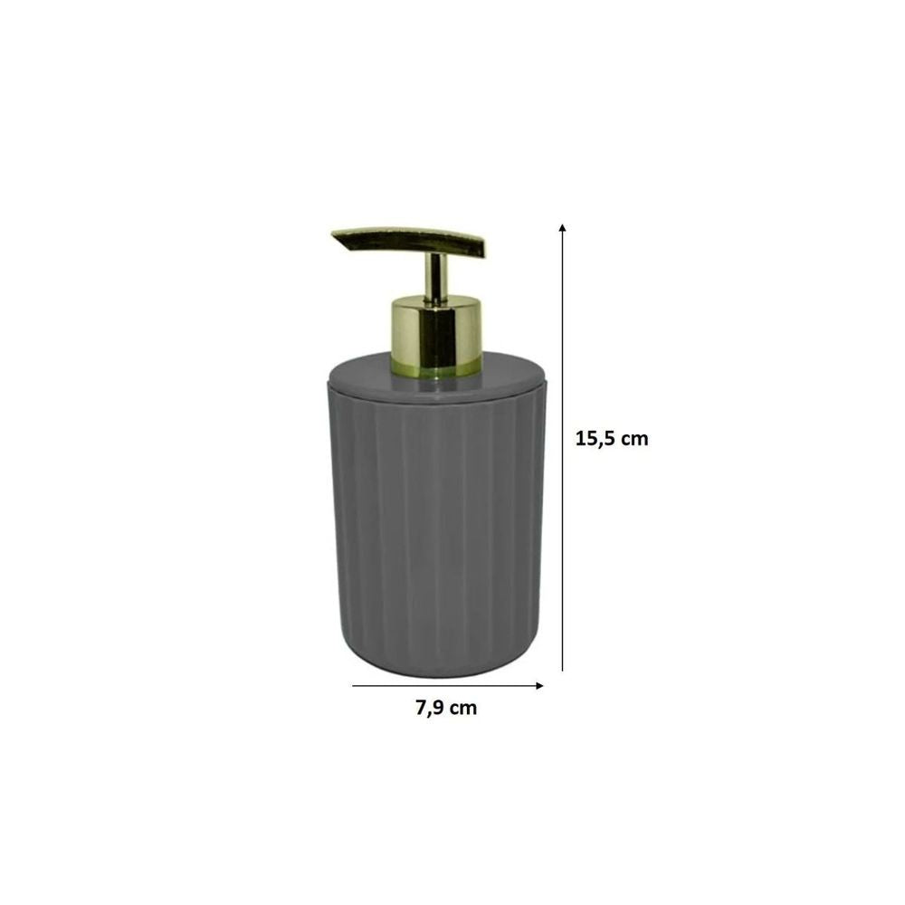 Porta Sabonete Liquido 400ml Groove  Chumbo OU