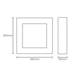 Painel Led Quadrado Sobrepor 24W Bivolt Preto Lux Taschibra - Thony Ferragem