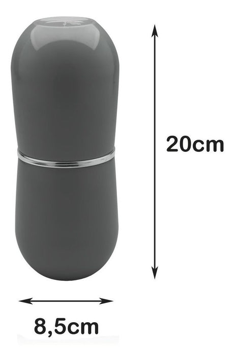 Porta Escova Cromo Belly C/ Tampa Chumbo OU - Thony Ferragem