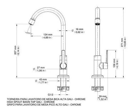 Torneira De Cozinha Convencional Gali 008013 Docol - Thony Ferragem