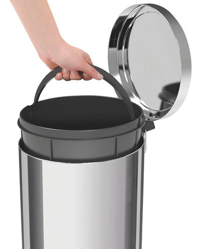 Cesto De Lixo De Aço Inoxidável Pedal 12L Tramontina