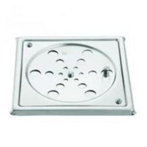 Grelha C/ Caxilho Quadrada Concava 150mm C/ Fecho - Thony Ferragem