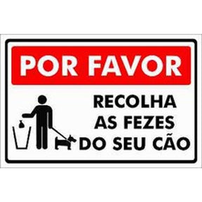 Placa Recolha Coco Do Seu Cachorro 20x30cm 1,5mm - Thony Ferragem