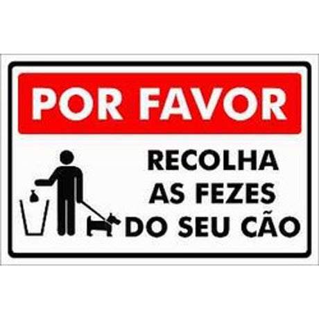 Placa Recolha Coco Do Seu Cachorro 20x30cm 1,5mm - Thony Ferragem