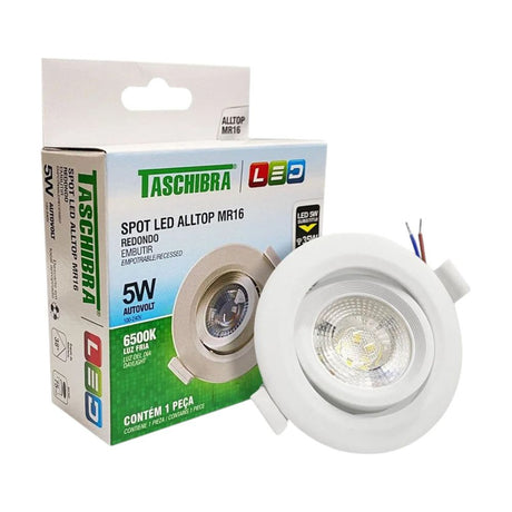 KIT 10  SPOT LED EMBUTIR  REDONDO 5W 6500K - Thony Ferragem