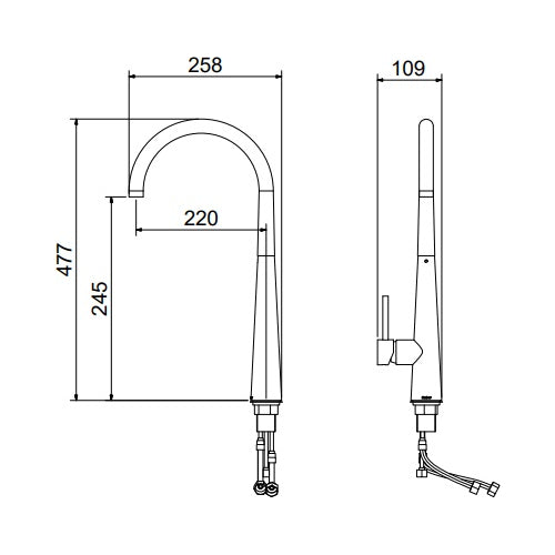 Monocomando Bancada Cozinha Flex Minimal 2885 C75 Meber