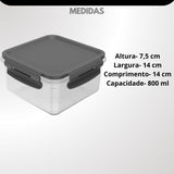 Pote Click Quadrado 800ml Chumbo OU - Thony Ferragem