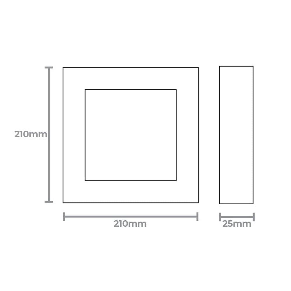 Painel Led Quadrado Sobrepor 18W Bivolt Preto Lux Taschibra
