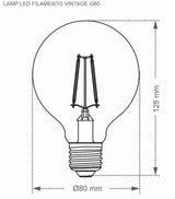 Lampada Led Filamento G80 Vintage Ambar - Thony Ferragem