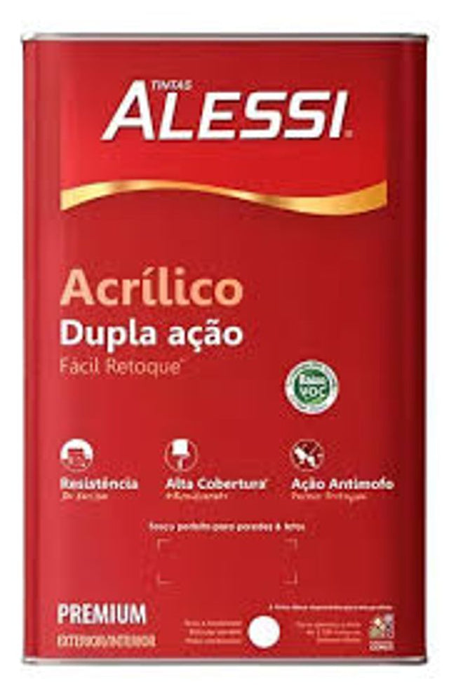 Tinta Acrílica Fosca Dupla Ação Branco 18L – Alessi - Thony Ferragem