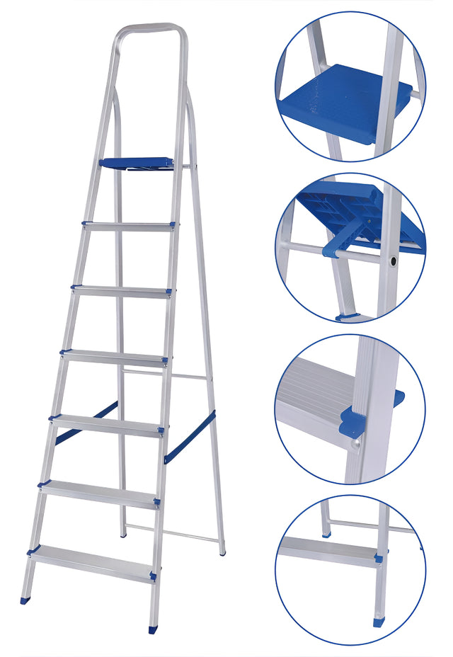 Escada Aluminio 7 Degraus Mor - Thony Ferragem