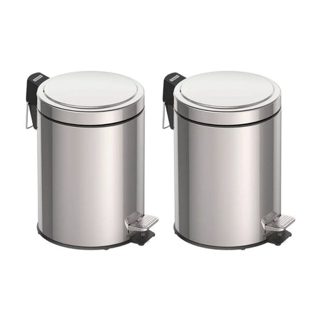 KIT 2  LIXEIRAS  INOX COM PEDAL TRAMONTINA  5 - Thony Ferragem