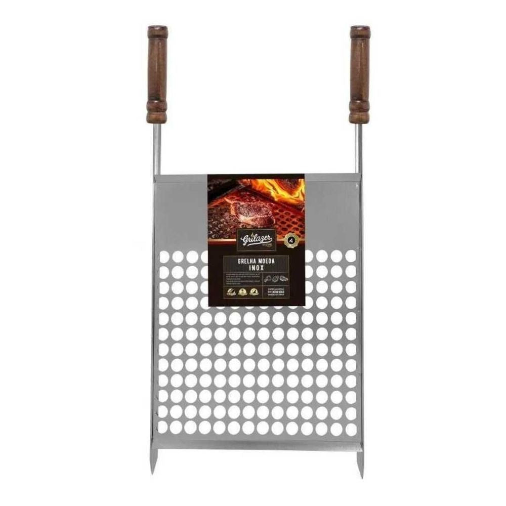 Grelha Inox Moeda 50x40cm Grilazer