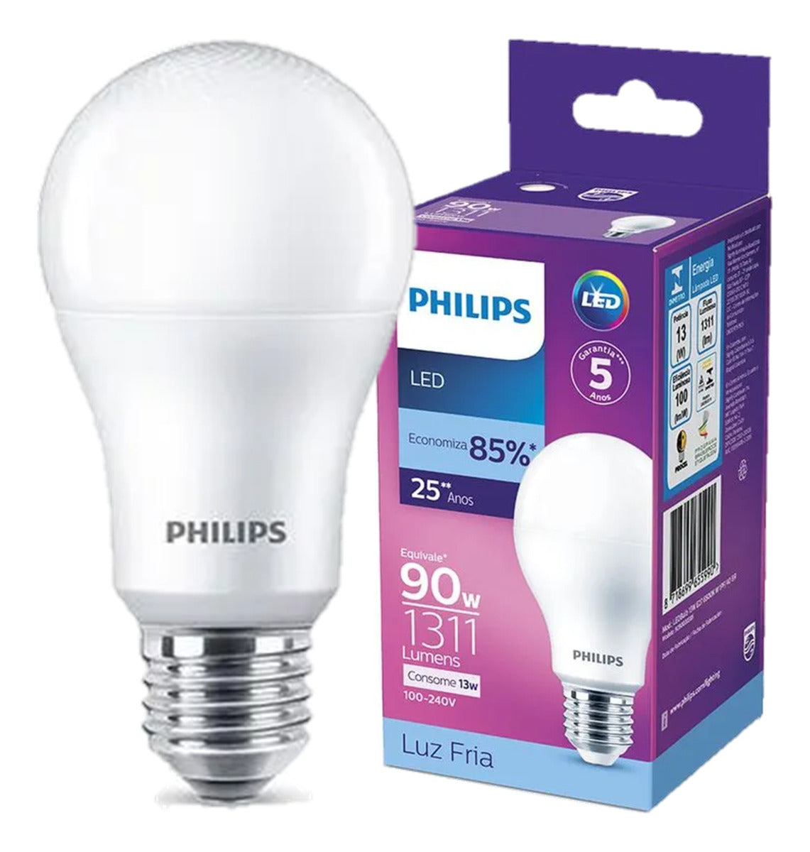 Lâmpada Led Bulbo  A65 13W 6500K 1311LM 100-240V Philips - Thony Ferragem