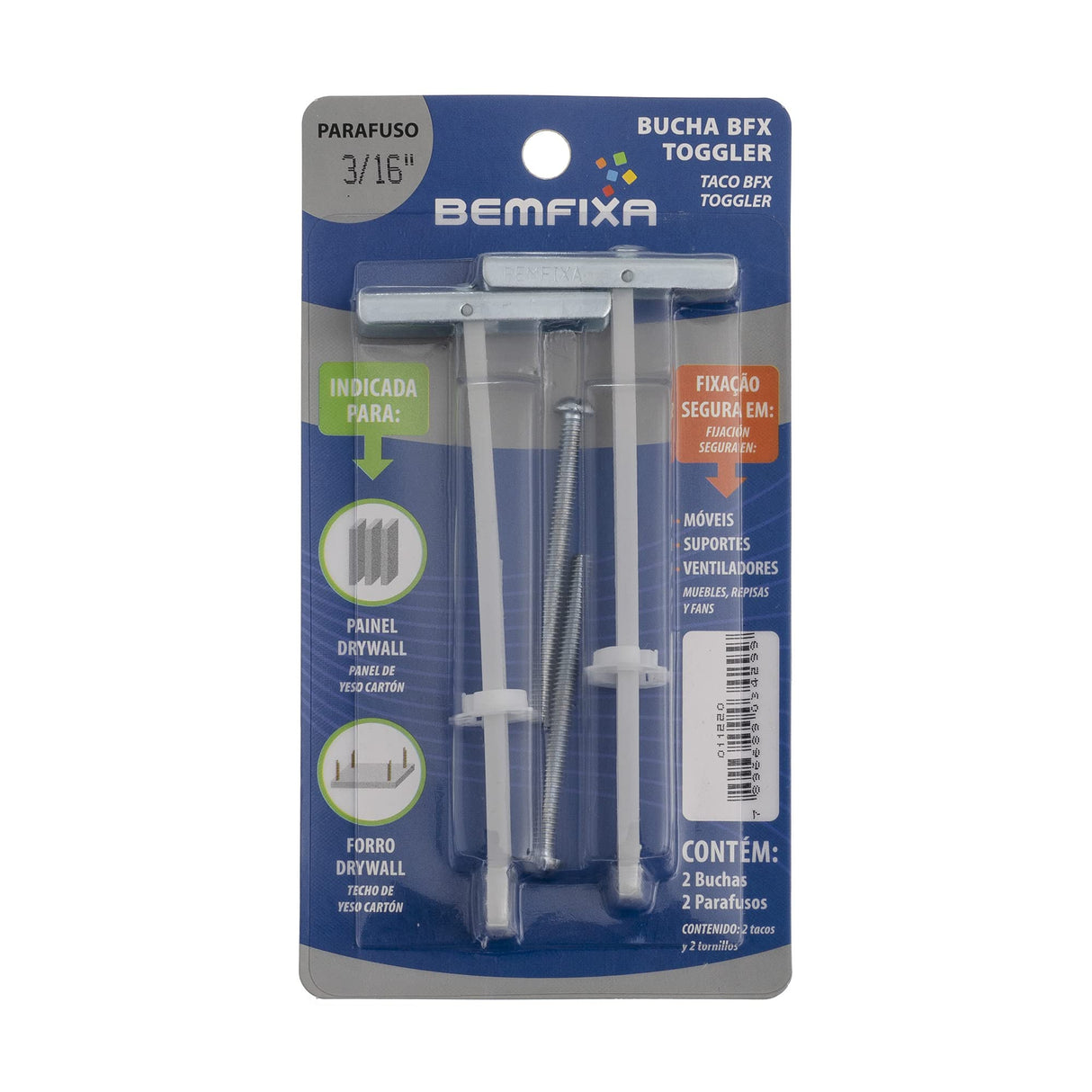 Bucha Bfx Toggler Cartela BemFixa - Thony Ferragem