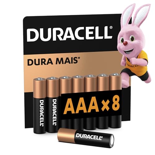 Pilha Alcalina Palito AAA Duracell Cartela com 8 Unidades