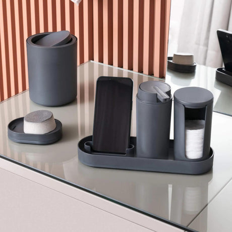 Porta Escova Cinza Chumbo Serene Coza - Thony Ferragem