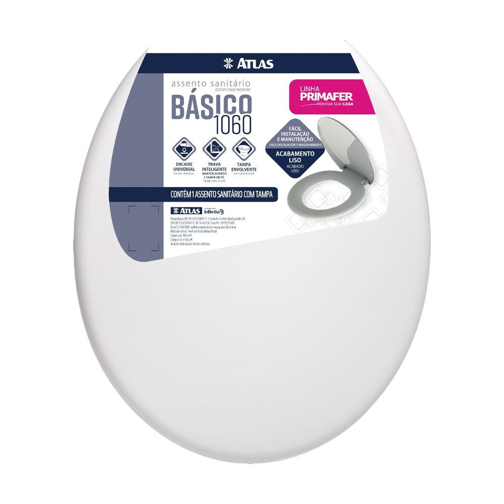 Assento Plástico Básico Branco Gelo Atlas