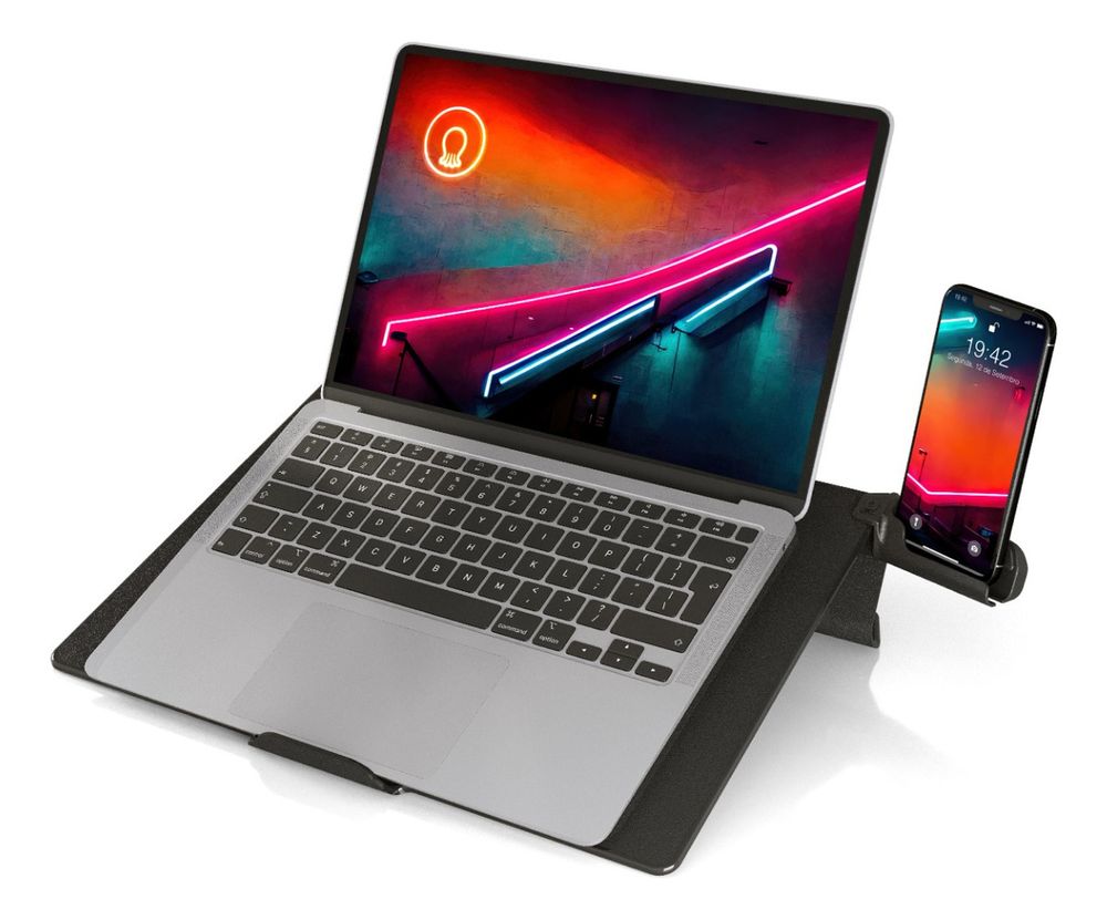 Lapcomfort Mesa De Colo Para Notebook Com Suporte P/ Celular Octoo