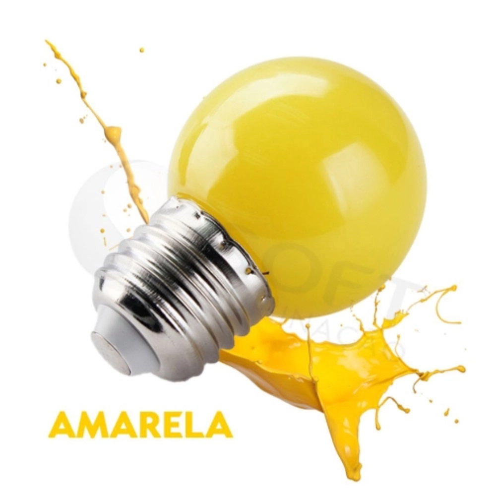 Lampada Incandescente Bolinha Amarela 15w 127v - Thony Ferragem