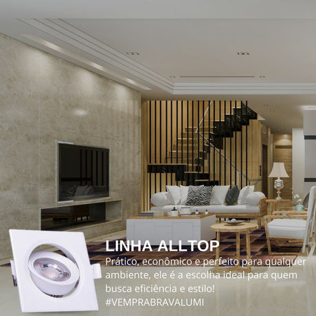 Spot Embutir Quadrado Alltop Led Par20 7w 3000k - Thony Ferragem