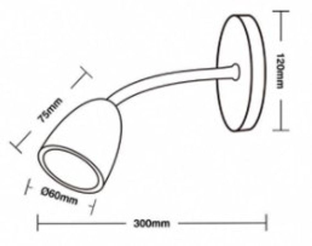 Arandela Led Direct Articulavel 4w 3000k Preta - Thony Ferragem