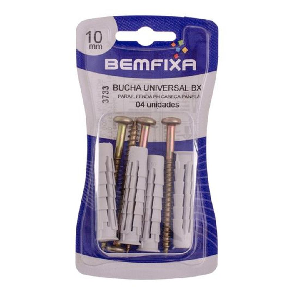 Bucha E Parafuso Bx 10mm Cartela BemFixa