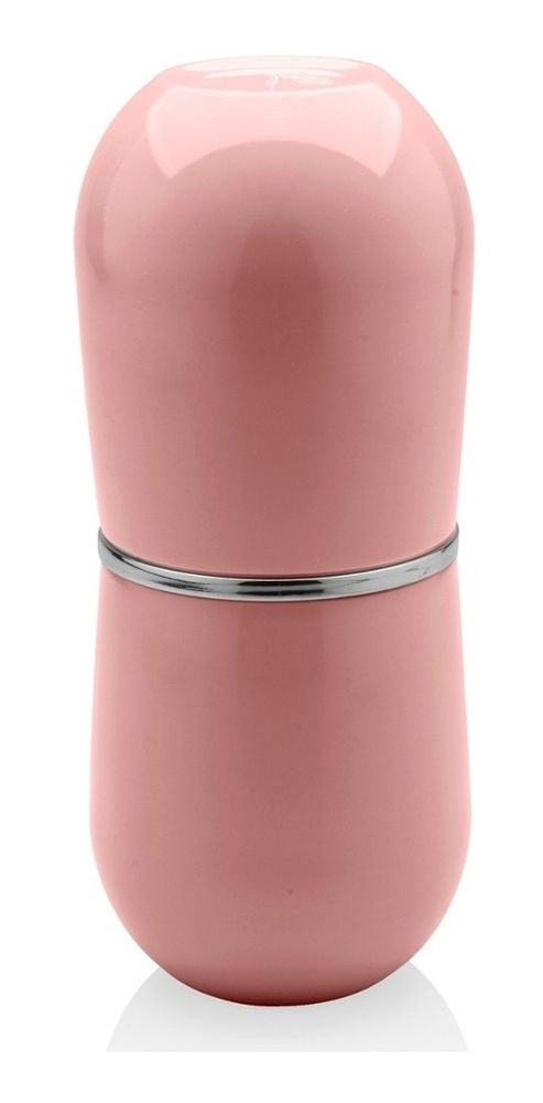 Porta Escova Cromo Belly C/ Tampa Rosa Quartz OU