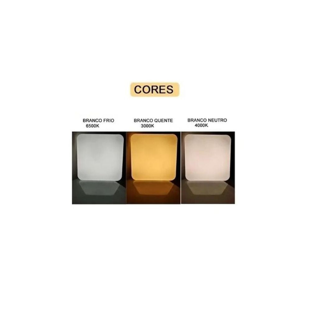 KIT 10  PAINEIS  LED 18W LUX QUADRADO SOB PR 300OK - Thony Ferragem