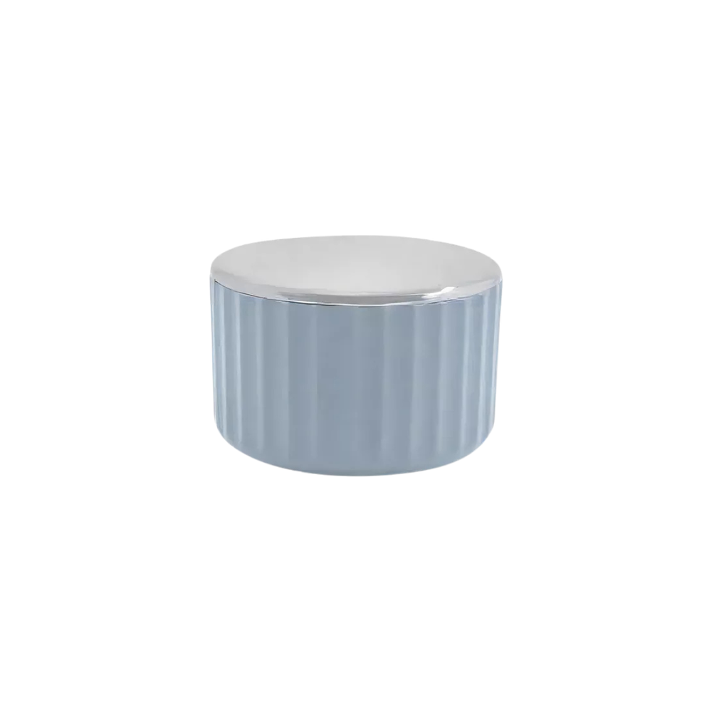 Porta Algodao Cotonete Groove  Azul Glacial OU - Thony Ferragem