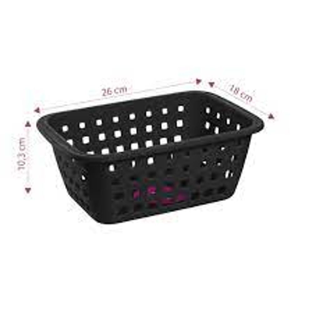 Cesto Plastico Preto  M Ordene