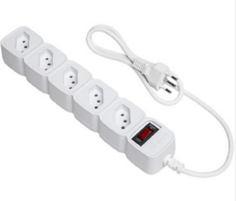 Filtro De Linha C/ 5 Tomadas Epe 205 Branco 3m - Thony Ferragem