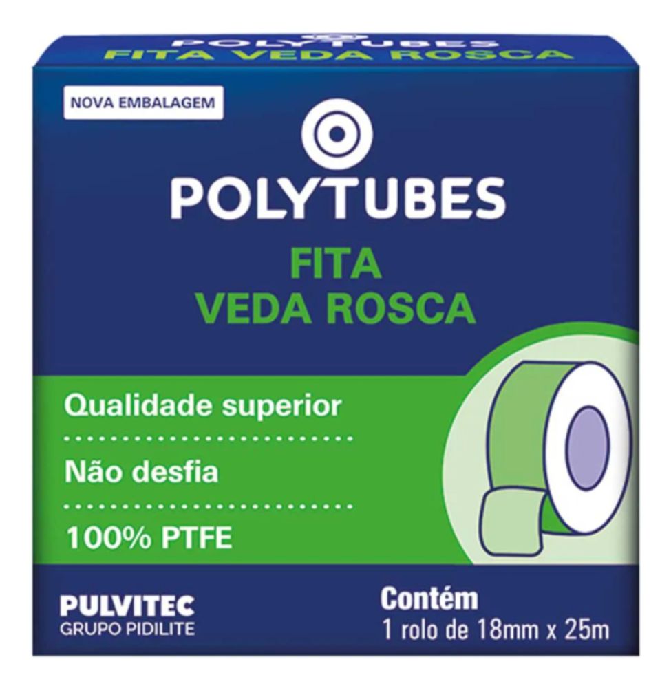 Fita Veda Rosca 18mm X 25m Pulvitec - Thony Ferragem