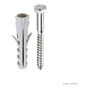 Bucha 12mm+Parafuso Cabeca Sextavada - Thony Ferragem