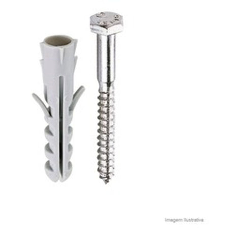 Bucha 12mm+Parafuso Cabeca Sextavada - Thony Ferragem