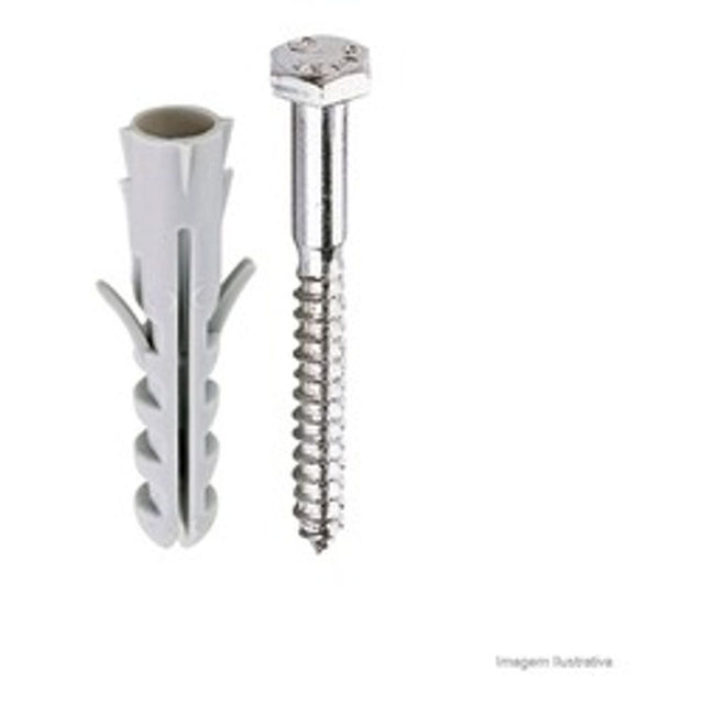 Bucha 12mm+Parafuso Cabeca Sextavada - Thony Ferragem