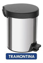 Lixeira Inox C/ Pedal 5l Tampa Preta Tramontina - Thony Ferragem