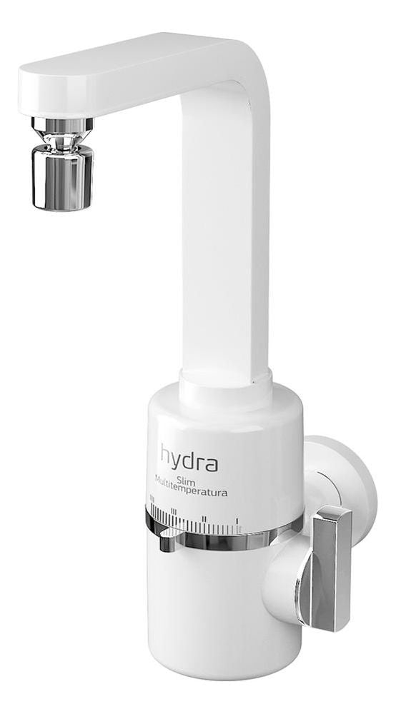 Torneira Elétrica Slim 4t P/ Parede 5500w Branca 220v Hydra