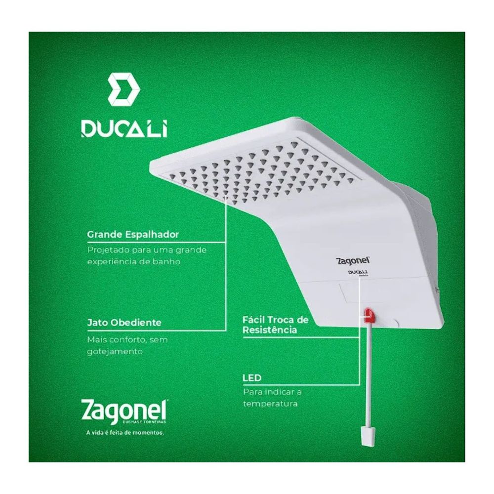 DUCHA DUCALI ELETRONICA 7500W 220V BRANCO - Thony Ferragem