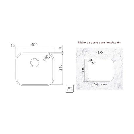 Cuba De Embutir Dora 40 Bl R6 Aço Inox 94017/112 Tramontina - Thony Ferragem