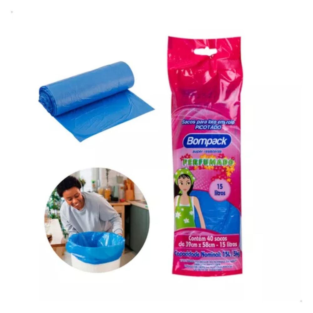 Saco De Lixo Moca Perfumado 15l  Bompack - Thony Ferragem