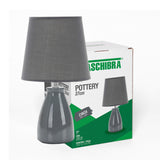 Abajur Ceramica Pottery E27 37cm Cinza Taschibra - Thony Ferragem