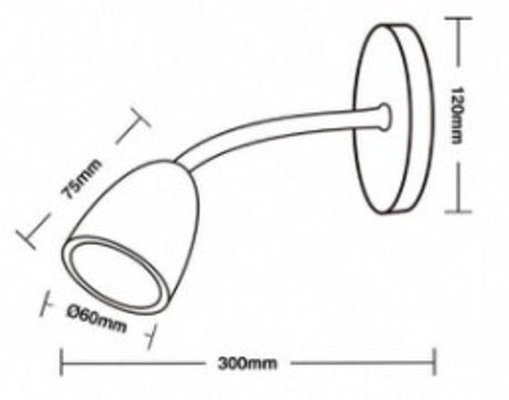 Arandela Led Direct Articulavel 4w 3000k Preta - Thony Ferragem