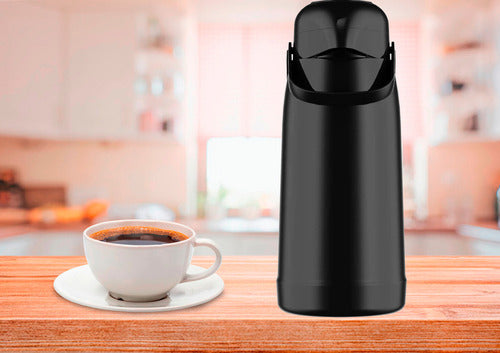 Garrafa Térmica De Vidro 1l Preta  Magic Pump Termolar - Thony Ferragem