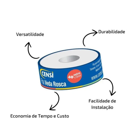 Fita Teflon Veda-Rosca 18mm X 40mt - Thony Ferragem