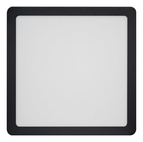 Painel Led Quadrado Lux Sobrepor 24w Preto 3000k