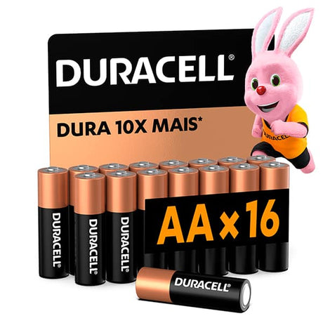 Pilha Alcalina Pequena AA Cartela c/16 Duracell