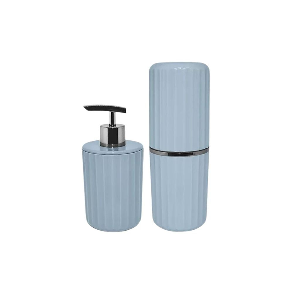 Porta Sabonete Liquido 400ml Groove  Azul Glacial OU