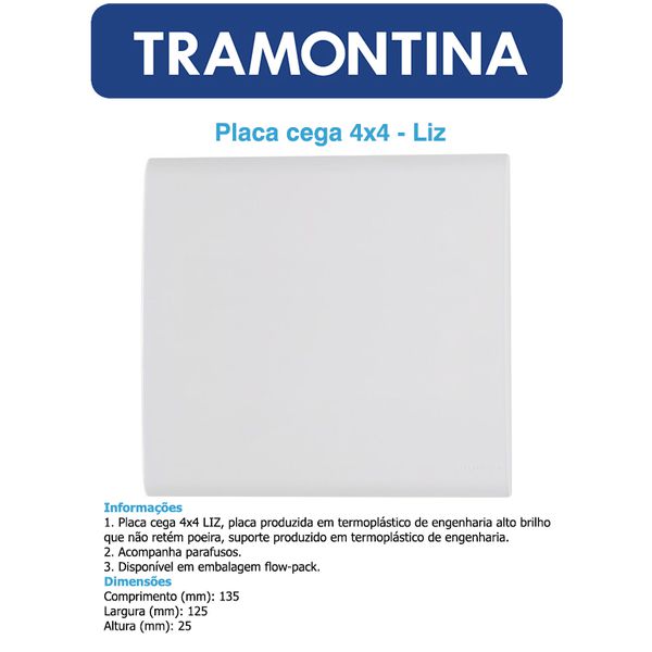 Placa Cega 4x4 - Liz Tramontina - Thony Ferragem