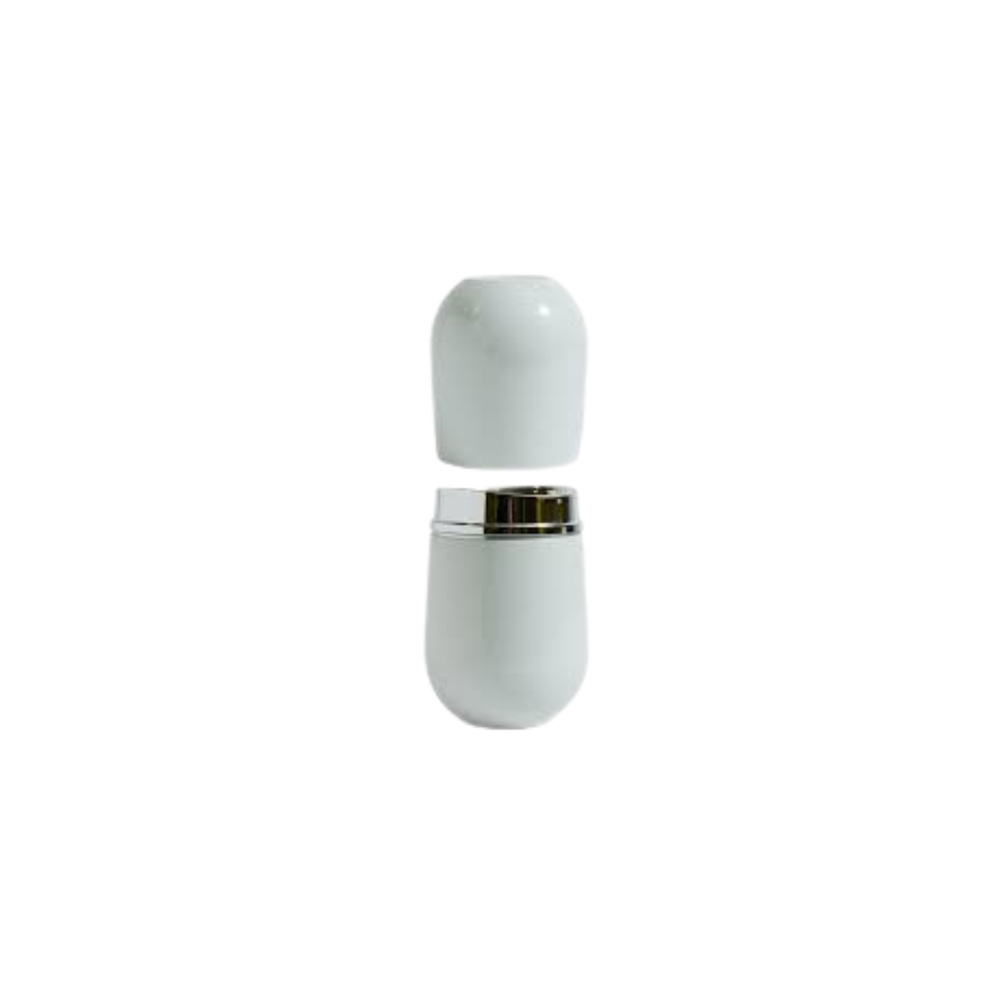 Porta Escova Cromo Belly C/ Tampa Branco OU